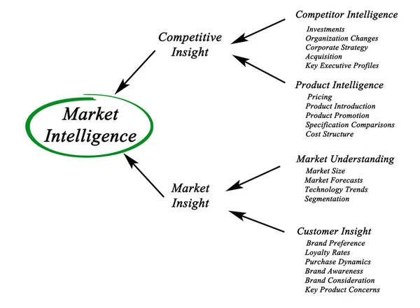 Diagram of Market Intelligence — Stock Photo, Image